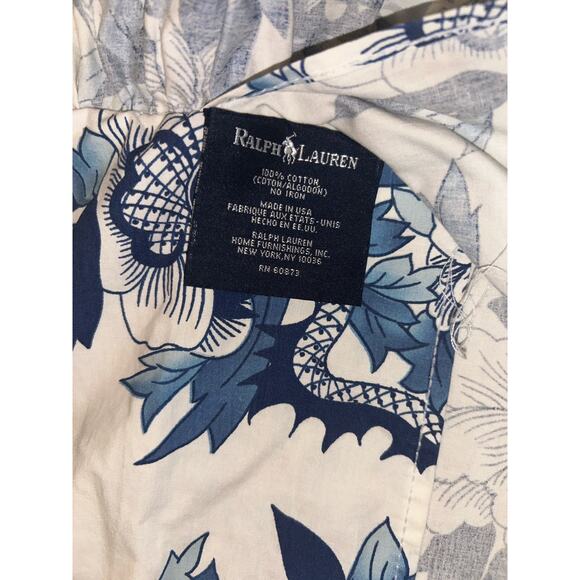 Ralph Lauren Nanking Porcelain Dragon Blue/White Ruffled Standard‎ Sham - Picture 4 of 7